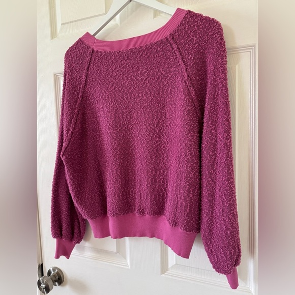 VICI Textured Fuchsia Bubble Sleeve Sweater Small Cozy Knit NWOT Fall Holiday - Picture 10 of 16